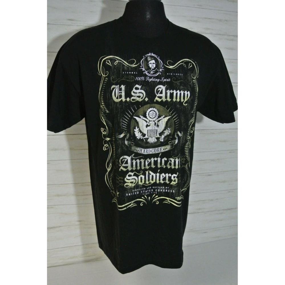 *MINTY! USA US Army Fighting Spirit T-Shirt- 7.62 Design- Men's Size LARGE BLACK